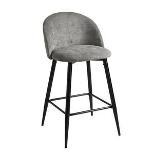 lot 1095 image: Homy Casa Haseeb 354 In Grey Low Back Metal Frame Counter Stool With Fabric Seat -Set Of 2 Gray