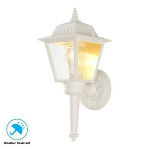 lot 1270 image: Hampton Bay 1-Light White Outdoor Wall Lantern Sconce