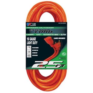 lot 1307 image: Us Wire & Cable Corporation 25 IndoorOutdoor Extension Cord Orange