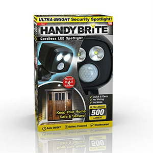 lot 1337 image: Spotlight LED Handy Brite Motion-Sensing Battery Powered LED Black Spotlight -Pack Of 1