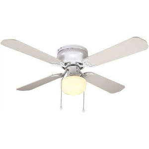 lot 1108 image: Littleton LED Indoor White Ceiling Fan With Light Kit White