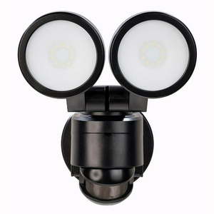 lot 1340 image: Defiant 180 Degree Black Motion Activated LED Twin Head Flood Light&nbsp