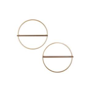 lot 1068 image: Stylewell&nbsp Wood And Gold Metal Wall-Mount Round Floating Shelf -Set Of 2