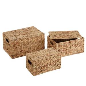 lot 1070 image: Lidded Storage Baskets -Set Of 3&nbsp