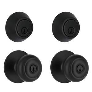 lot 1132 image: Defiant Hartford Matte Black Single Cylinder Keyed Entry Project Pack Combo Pack