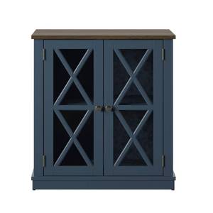 lot 1202 image: Twin Star Home Fontana Blue Accent Cabinet With Mullions