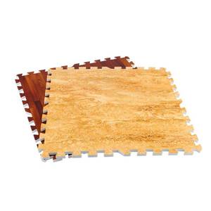 lot 1250 image: Trafficmaster BrownTravertine Wood 24 In X 24 In X 047 In Rubber All Purpose Floor 1 Case - 4 Packs Travertine Faux Wood