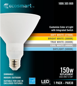 lot 1106 image: Ecosmart 150W Replacement Bulb&nbsp
