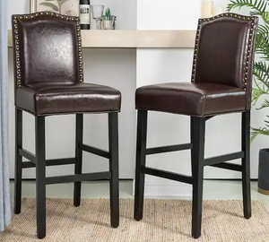 lot 1228 image: Marking 45 Brown Cushioned Bar Stool -Set Of 2