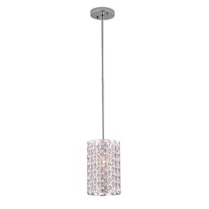 lot 1366 image: Home Decorators Collection Kimberly 1-Light Chrome And Crystal Mini Pendant