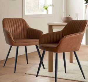 lot 1247 image: Boston Arm Brown Chair -2 Pc&nbsp