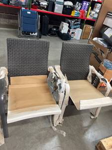 lot 1222 image: 2 Commercial Woven Chair 27.250x39x19 in.