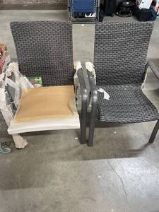 lot 1236 image: 2 Commercial Woven Chair 27.250x39x19 in.
