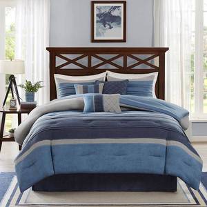 lot 1241 image: Madison Park Collins Faux-Suede 7-Pc. Comforter Set, Queen Bedding