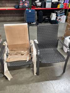 lot 1245 image: 2 Commercial Woven Chair 27.250x39x19 in.