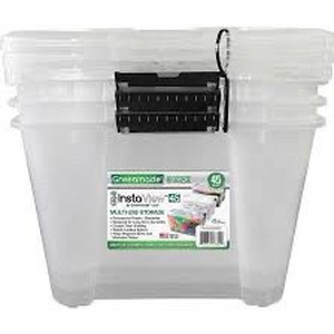 lot 2206 image: Greenmade multi use storage 3 pack 45 quart made in USA NEW