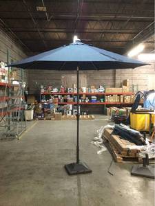 lot 2228 image: Proshade Patio Umbrella with Base Blue