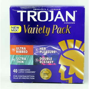 lot 4204 image: Trojan Lubricated Latex Variety Condom Pack of 40 - EXP 06-01-2025