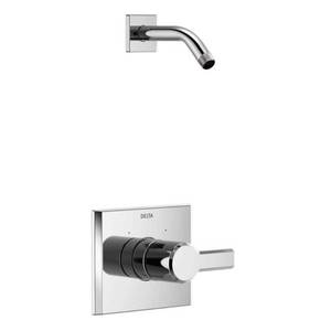 lot 4217 image: Delta Pivotal 1-Handle Wall-Mount Shower Trim Kit in Chrome (Valve and Shower Head Not Included), Grey