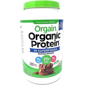 lot 6202 image: Orgain Organic Protein and Superfoods Plant Based Protein Powder, Creamy Chocolate Fudge, 2.64 lbs