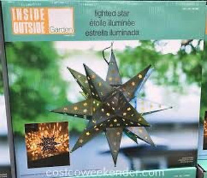lot 6214 image: Inside Outside Garden Led Decorative Lighted Star With Chain - Weather Resistant