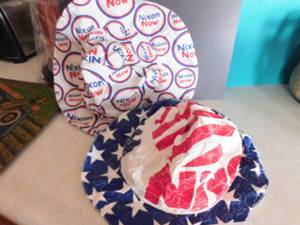 lot 6960 image: Vintage Richard Nixon Campaign Hats (2)