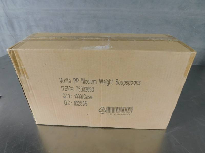 lot 6885 image: Case of White Medium Weight Soupspoons