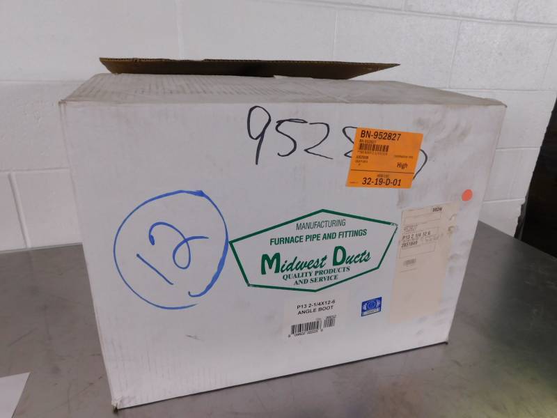 lot 6714 image: Case of 12 Midwest Ducts P13 2-14x12-6x Angle Boots