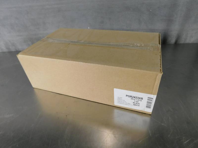 lot 6947 image: Berry Plastics PGR2423XB 7-10 Gallon 24 x 23 Repro Extra Heavy Duty Black Trash Can Liner