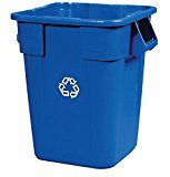 lot 6708 image: Rubbermaid Commercial FG353673BLUE Plastic Brute 40-Gallon Recycling Container without Lid