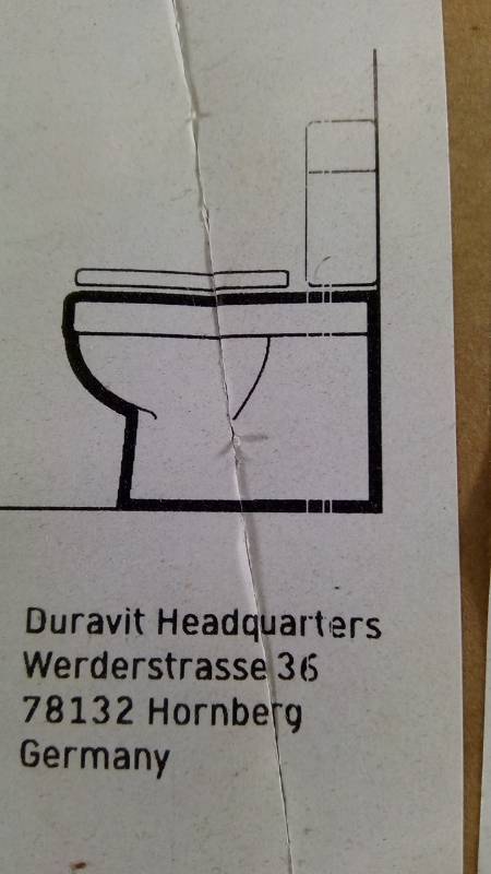 lot 6805 image: Duravit 2160010000 DuraStyle DuraStyle two-piece toilet bowl, 12 rough-in