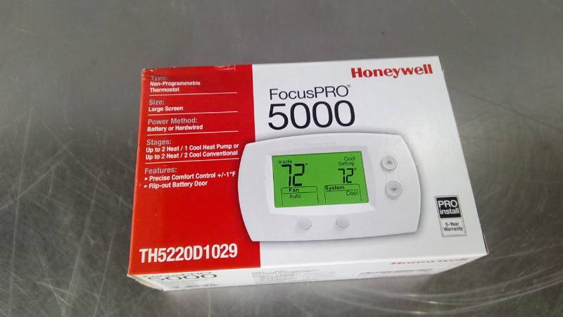 Honeywell TH5220D1029 Focuspro 5000 Non-Programmable 2 Heat and 2 ...