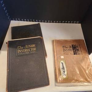 lot 1025 image: Antique books The Junior Instructor volume 1 & 2 and poster supplement