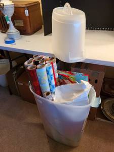 lot 1102 image: Gift wrap in storage container