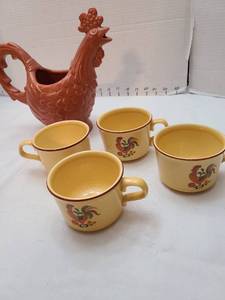 lot 1162 image: Chicken pitcher and 4 cups