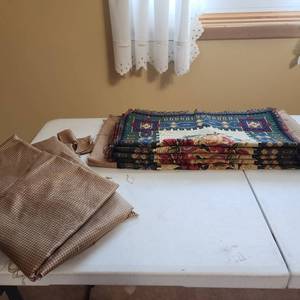 lot 2006 image: Floral tapestries and material for edge