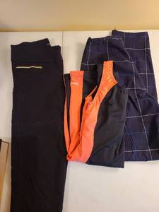 lot 2064 image: Ladies stretch capris, checkered pants, size 6, Waterpro swimwear size 10