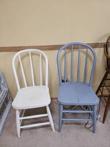 lot 3003 image: 2 painted wooden chairs