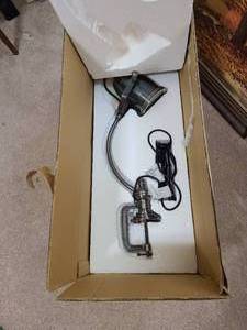 lot 3005 image: New in Box Marina Clip Task Lamp from Pottery Barn. Retails. $129.00.