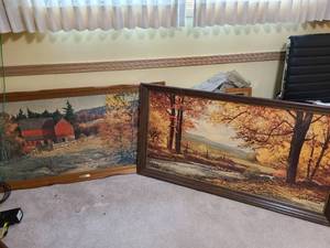 lot 3006 image: (2) Approximately 50 x 28 wall decor