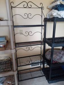 lot 3036 image: Black metal bakers rack. 68 x 26 x 14