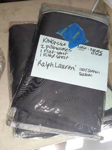 lot 3061 image: King sized Ralph Lauren sheet set new