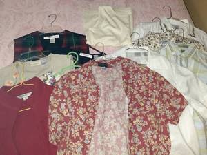 lot 3221 image: Ladies shirts. Size medium and large. See pictures for brands