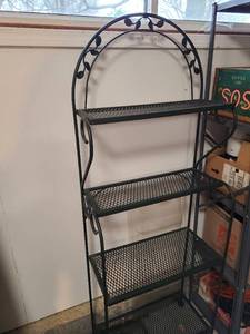 lot 4022 image: Black metal bakers rack 67 x 25 x 12