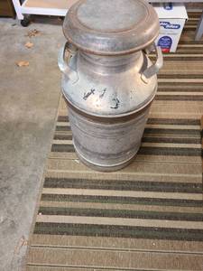 lot 4307 image: Antique heavy milk can 25 tall