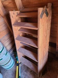 lot 5116 image: Wooden attic ladder 19w x 123L good condition (no mounting hardware)