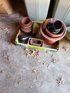 lot 5119 image: Clay and plastic flower pots