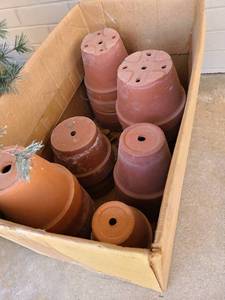 lot 5214 image: Clay flowerpots
