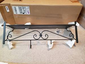lot 3023 image: Longaberger wrought iron shelf 32 x 9