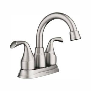 lot 6105 image: Idora 4 In. Centerset 2-Handle Bathroom Faucet In Spot Resist Brushed Nickel